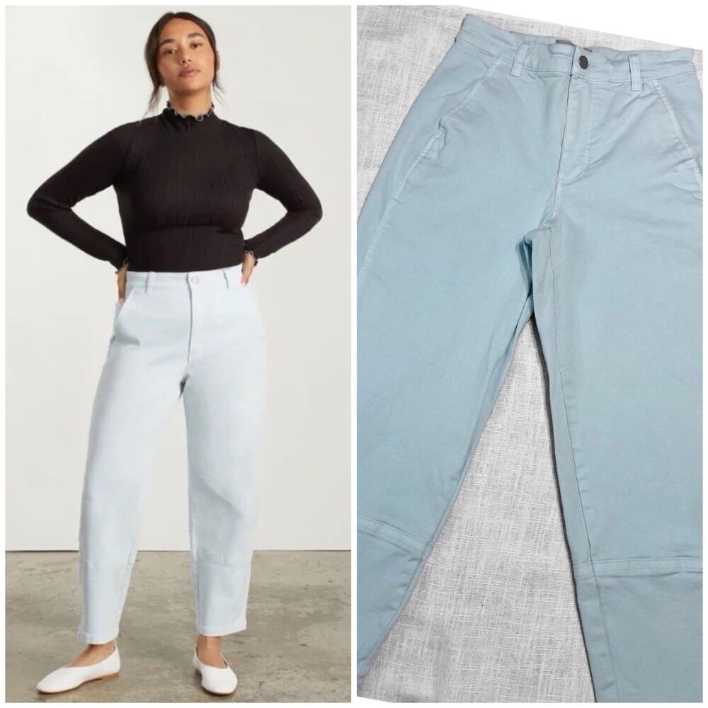 Everlane Barrel Leg Jeans Women’s 2 Sky Blue Utility Organic Cotton High Rise